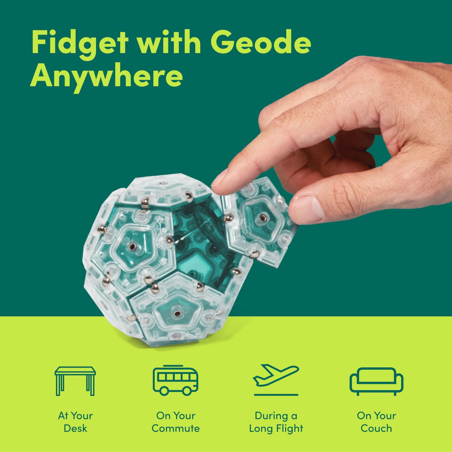 Speks Geode Sphere Magnetic Fidget Toy - Aqua