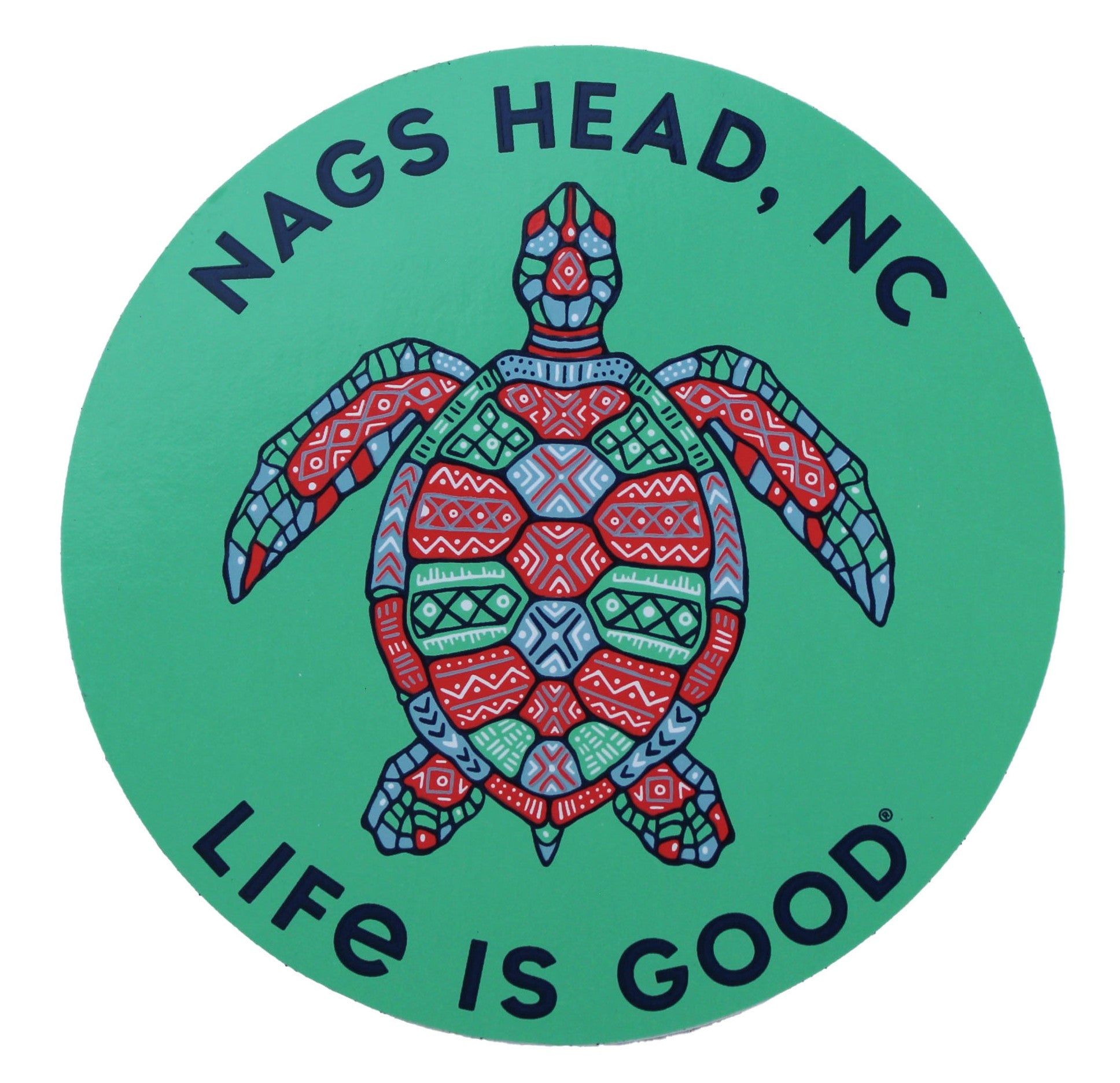 Life is Good Nags Head Tribal Sea turtle STICKER Kitty Hawk Kites