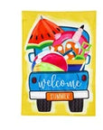 Welcome Summer Truck Garden Applique Flag