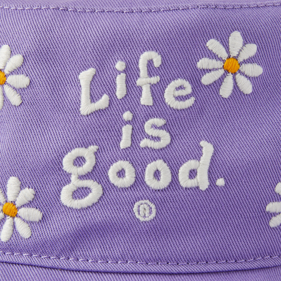 Life is Good Daisy Pattern Bucket Hat