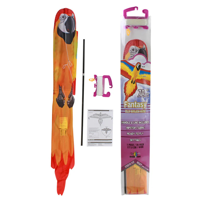 Red 2D Macaw FantasyFlier Kite