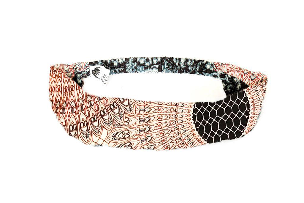 Elastic Back Headband - Pink & Grey