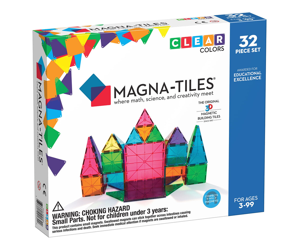 Magna-Tiles 32-Piece Clear Colors Set – Kitty Hawk Kites