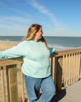 Outer Banks Applique Arch Crewneck - Teal