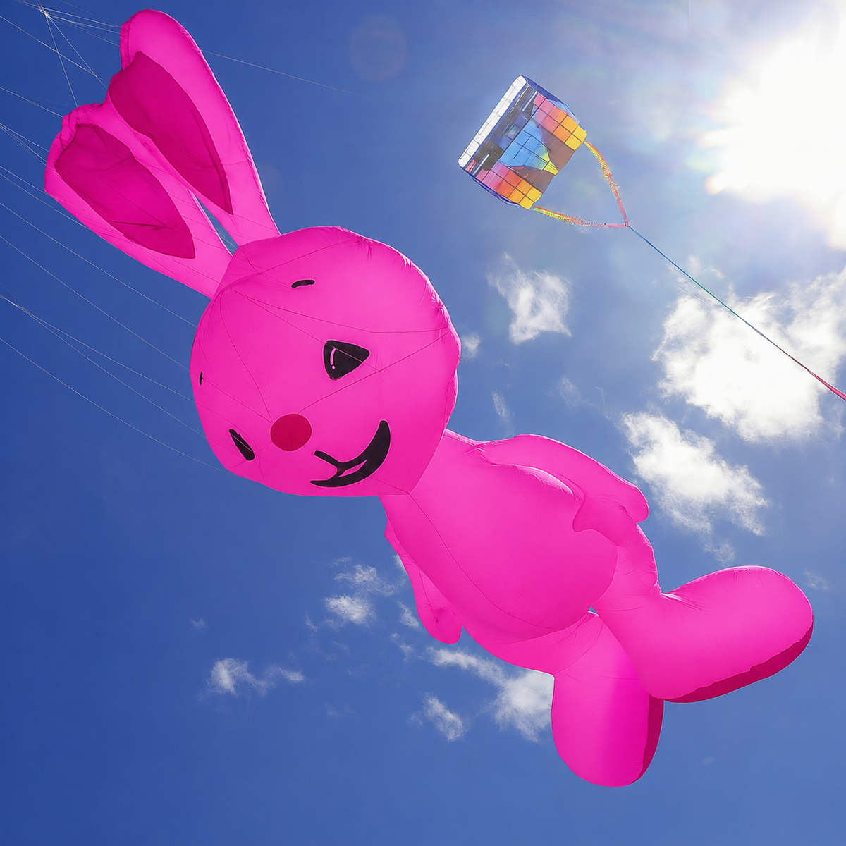 4.5m Giant Rabbit Inflatable Line Laundry - Pink