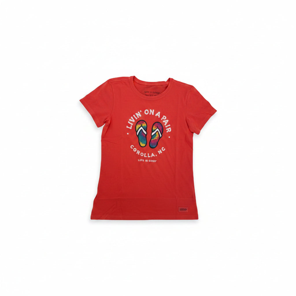Life is Good - Outer Banks Corolla Tie Dye Flip Flop T-Shirt