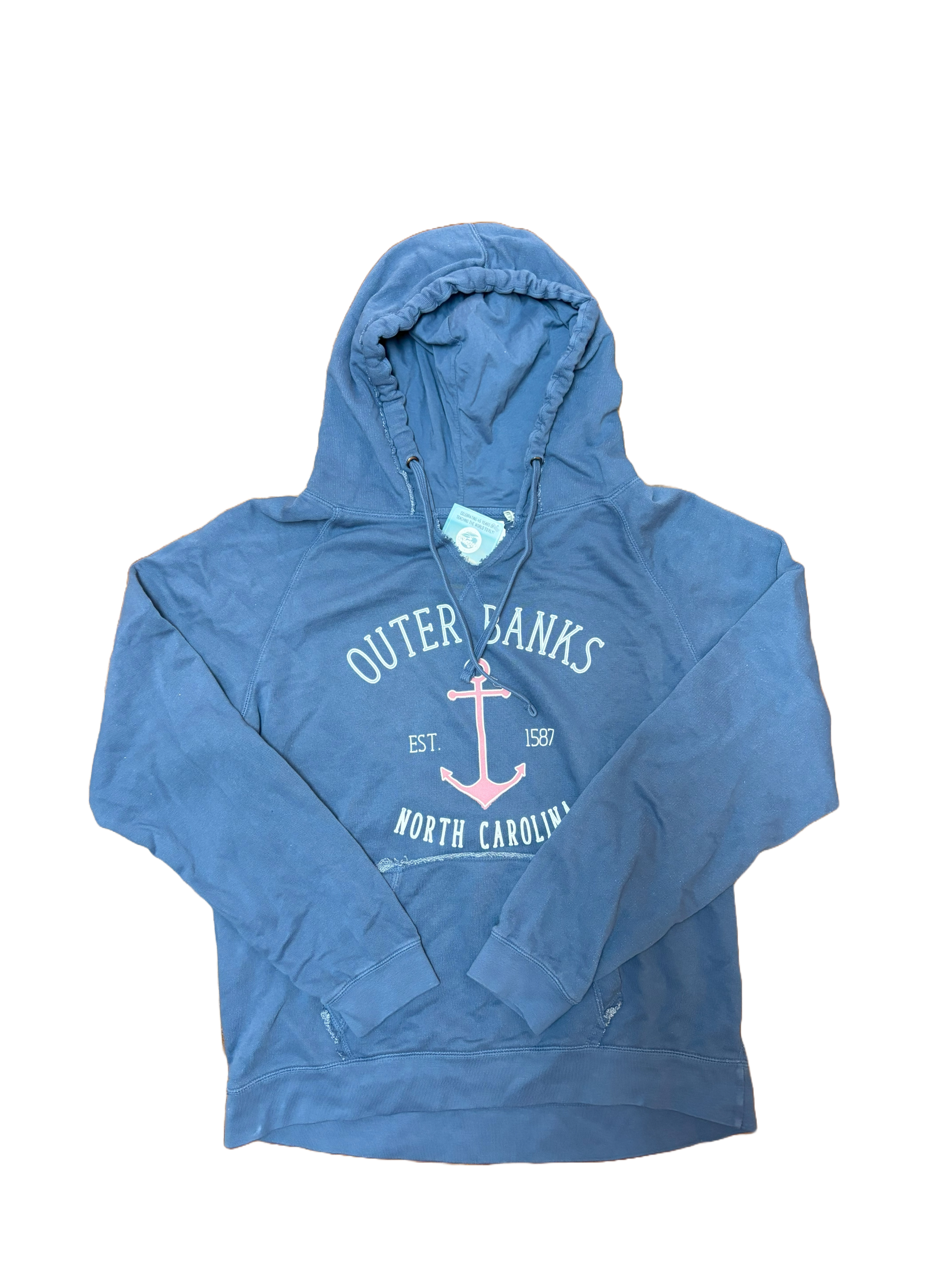 Outer Banks Pink Anchor V-Neck Hooded Sweatshirt