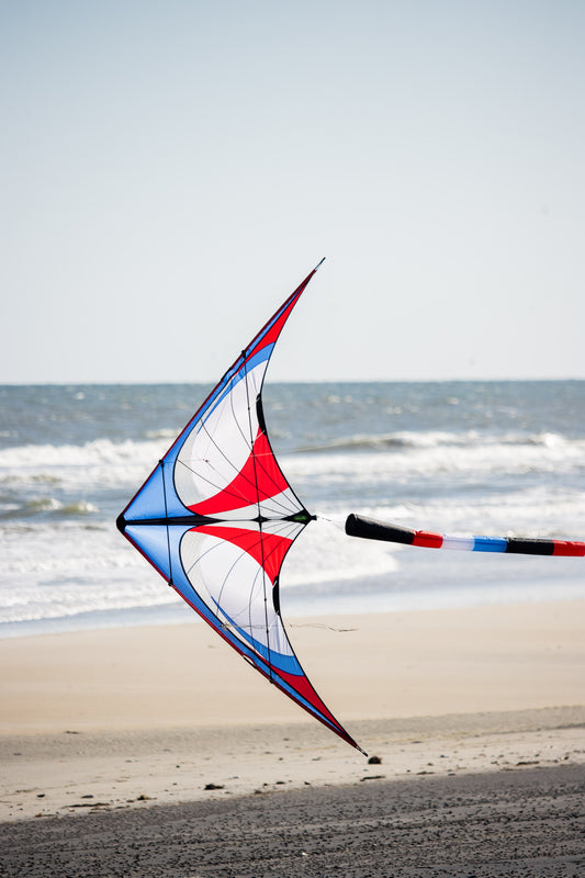 KHK Exclusive Prism Quantum 2.0 Stunt Kite - Red White & Blue