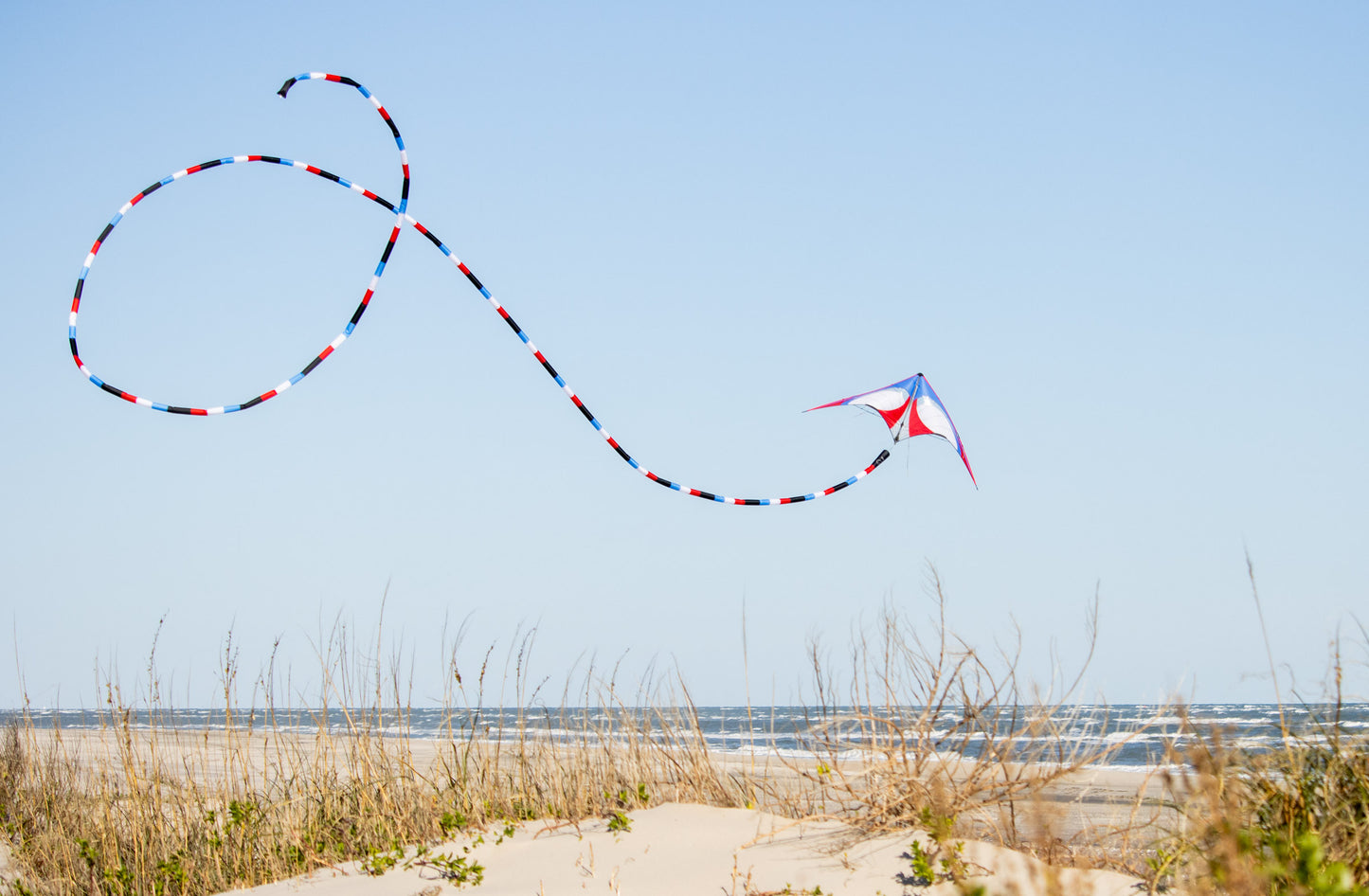 KHK Exclusive Prism 75' Tube Tail - Red White & Blue Stripes