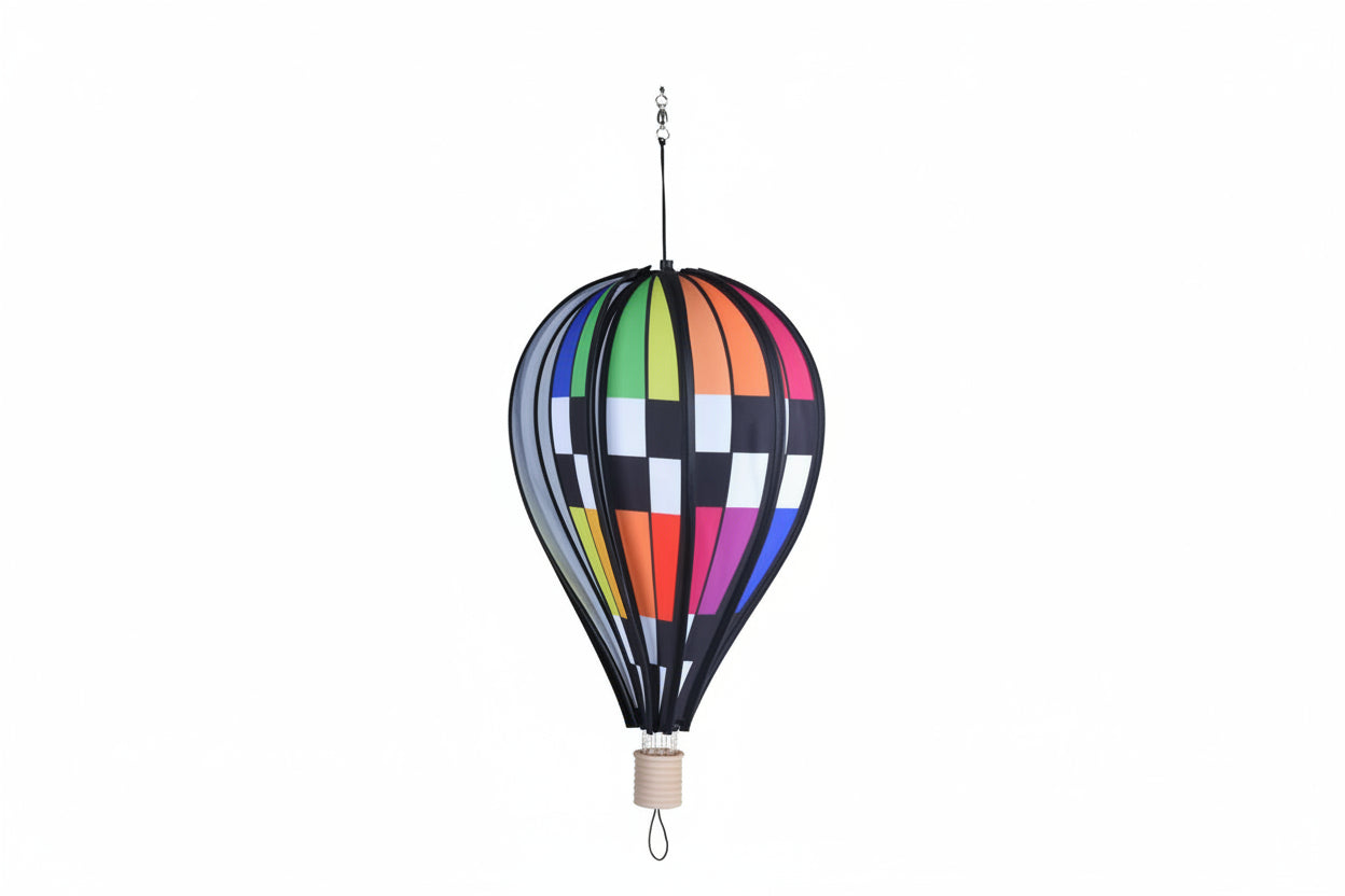 18" Hot Air Balloon - Checkered Rainbow