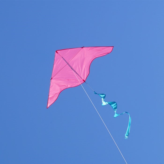 55" Colorblock Delta - Pink with Aqua Twister Tail