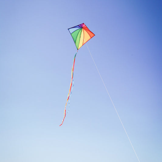 30" Diamond Kite - Rainbow Stained Glass