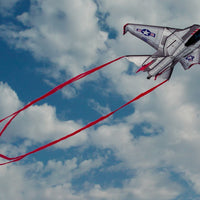 WindNSun Supersized Fighter Jet Nylon Kite w/ 3D Cockpit, 57 Inches Wide