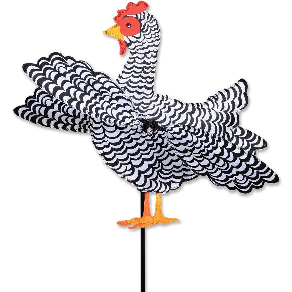 Black/White Chicken 12" Whirligig Wind Spinner Kitty Hawk Kites