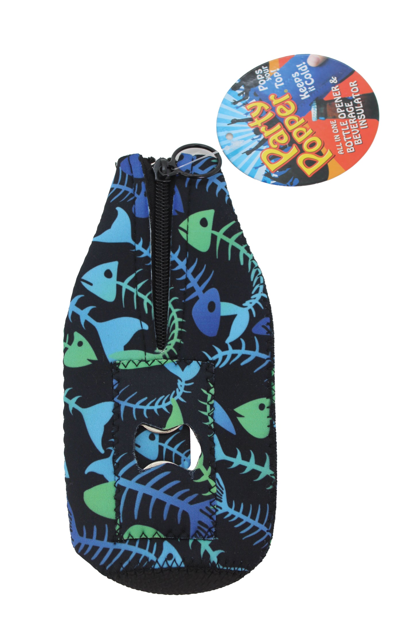 OBX NEON FISHBONE PARTY POPPER KOOZIE