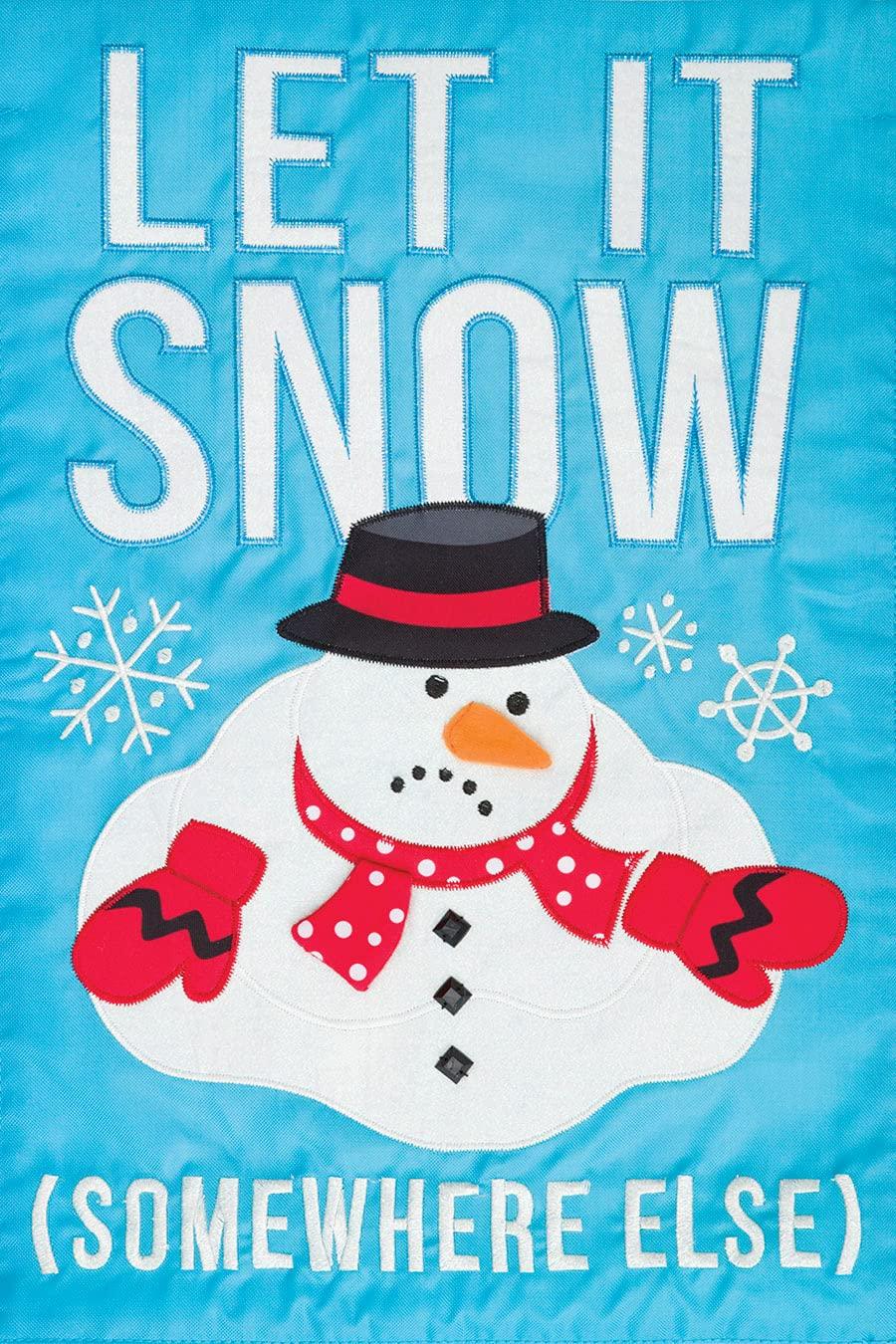 Morigins „Let It Snow“ Gartenflagge – Doppelseitig, 31,8 X 45,7 Cm, Wetterbeständig Mit Schneemann-Design
