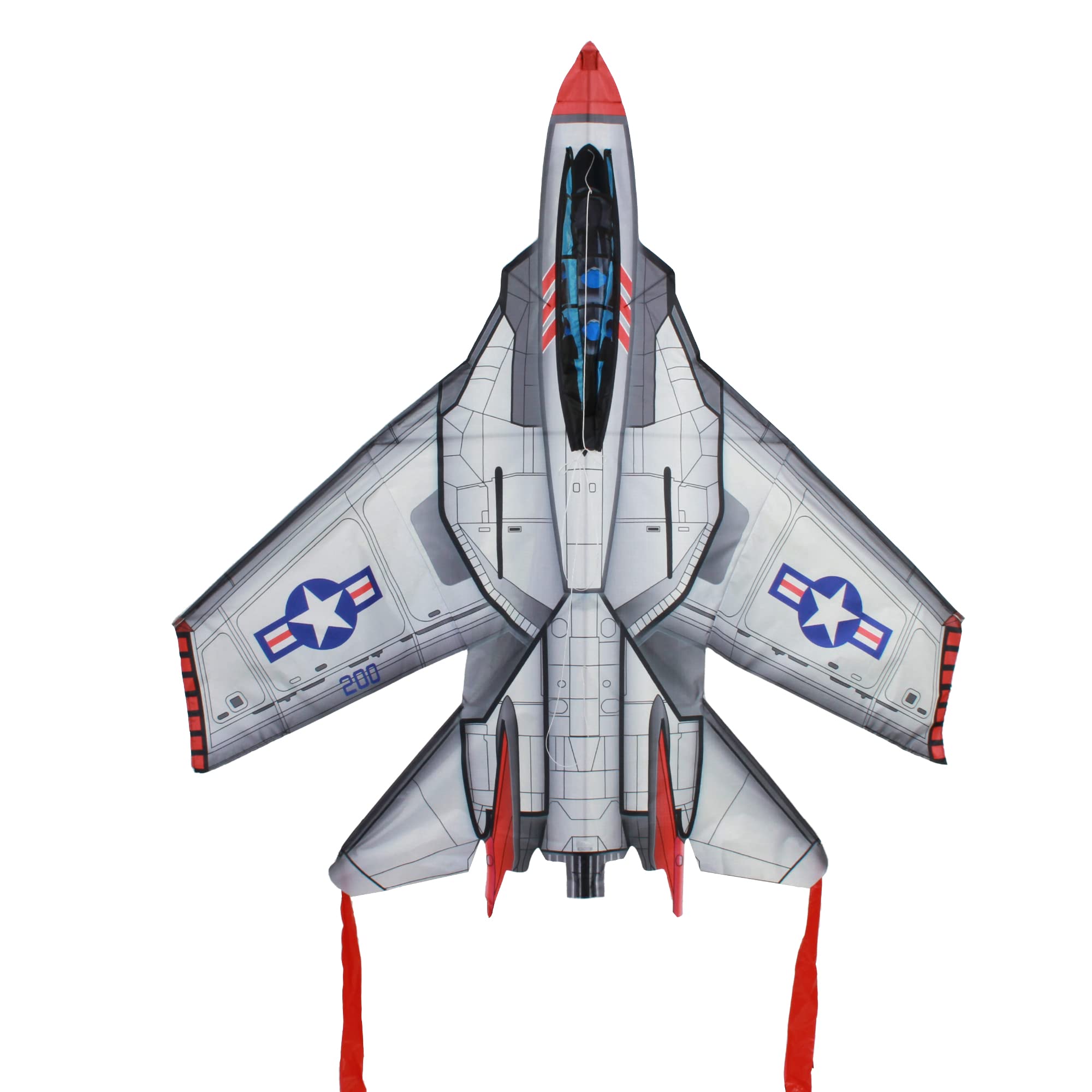 Fly スタンダードキット WindNSun SuperSized Fighter Jet Nylon Kite w/ 3D Cockpit, 57