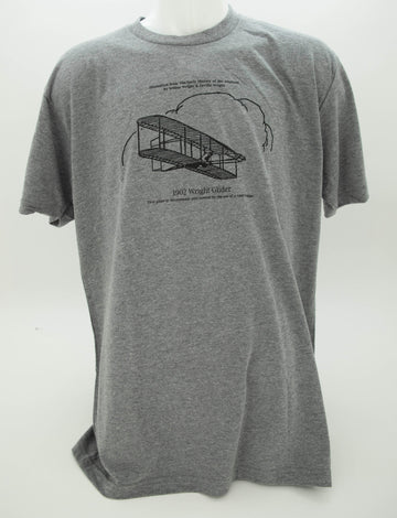 Wright Brothers Wright Glider Tee - Grey - Kitty Hawk Kites Online Store