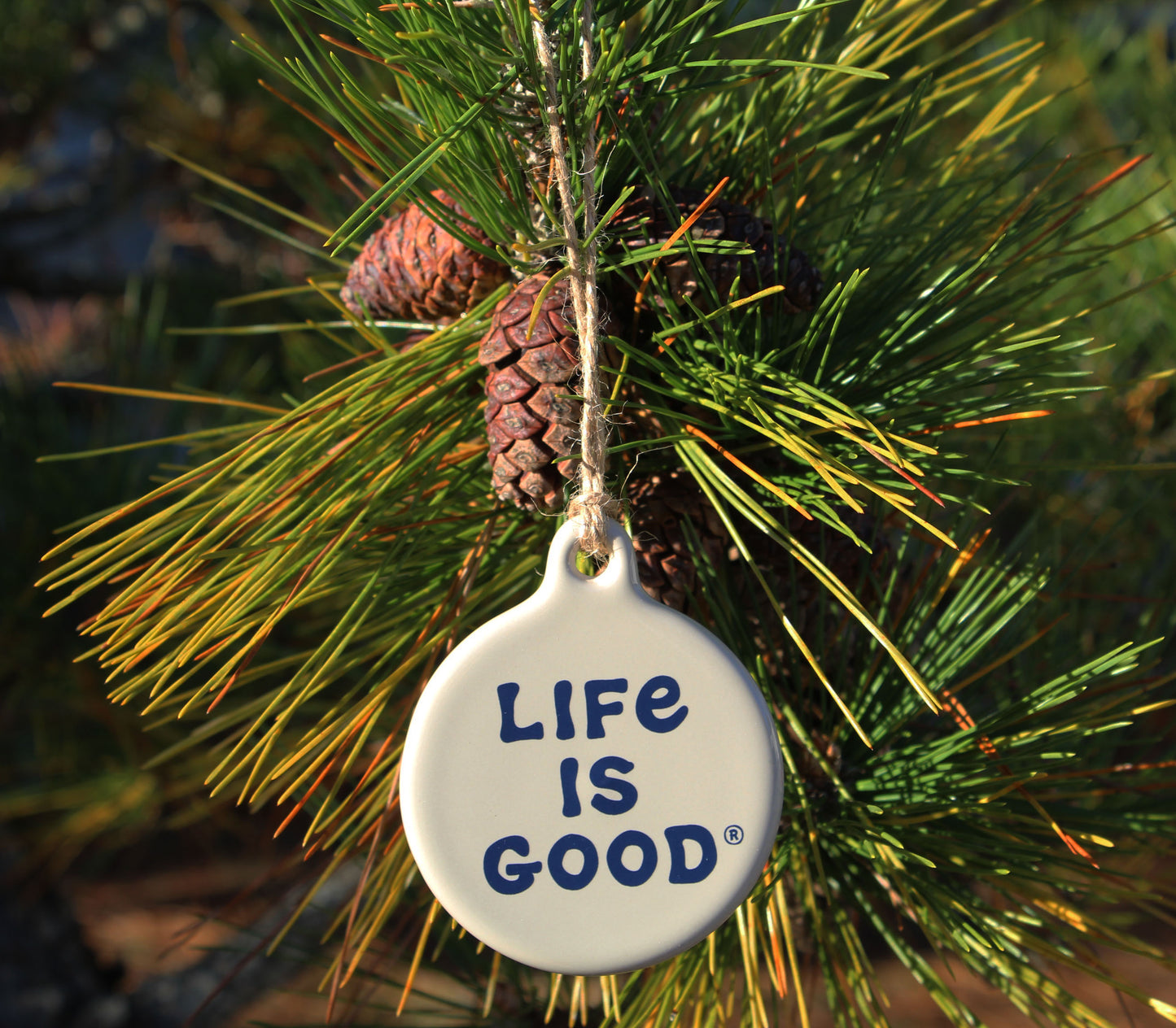 Life is good Light Grey Rocket Ornament