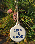 Life is good Light Grey Rocket Ornament