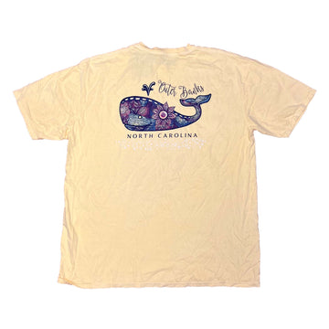Outer Banks NC Floral Whale Short Sleeve Shirt