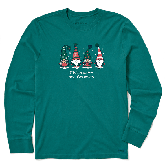 Life Is Good Men's Chillin' With My Gnomies Long Sleeve Crusher Tee - Kitty Hawk Kites Online Store