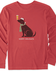 Life Is Good Men's Hoppy Holidays Man's Best Friend Long Sleeve Crusher Tee - Kitty Hawk Kites Online Store