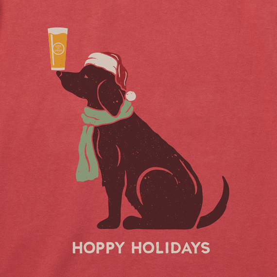 Life Is Good Men's Hoppy Holidays Man's Best Friend Long Sleeve Crusher Tee - Kitty Hawk Kites Online Store