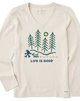 Life Is Good Women's Hiking Through The Woods Long Sleeve Crusher-Lite Vee - Kitty Hawk Kites Online Store