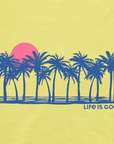 Life Is Good Women's Short Sleeve Boxy Tee - Sea Stripe - Lemon Yellow - Kitty Hawk Kites Online Store