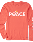 Life Is Good Women's Long Sleeve Crusher Tee - Peace Daisies - Kitty Hawk Kites Online Store