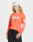 Life Is Good Women's Long Sleeve Crusher Tee - Peace Daisies - Kitty Hawk Kites Online Store