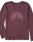 Life Is Good WOMEN'S TWINKLING TREE FOREST LONG SLEEVE CRUSHER VEE - Kitty Hawk Kites Online Store