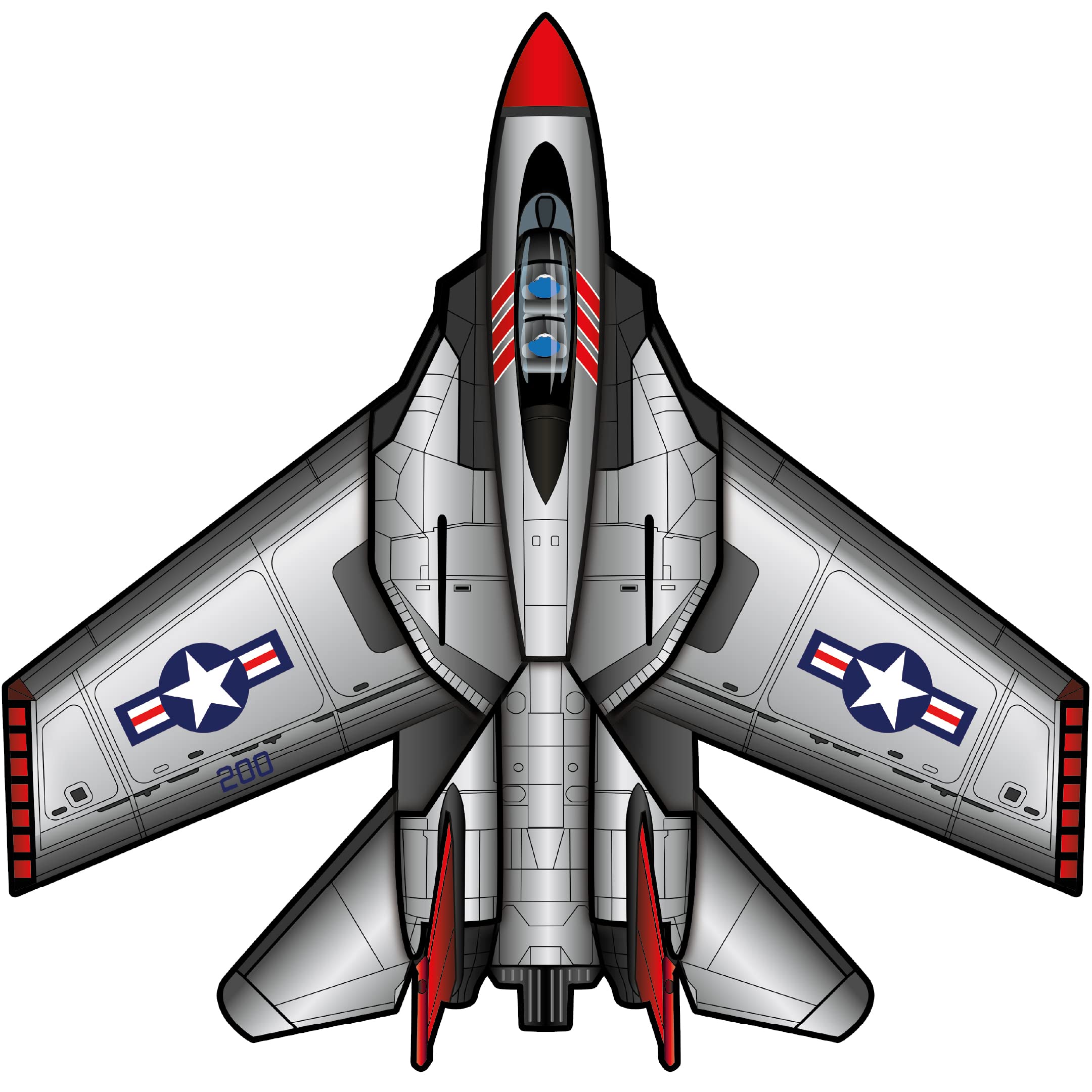 WindNSun Supersized Fighter Jet Nylon Kite w/ 3D Cockpit, 57