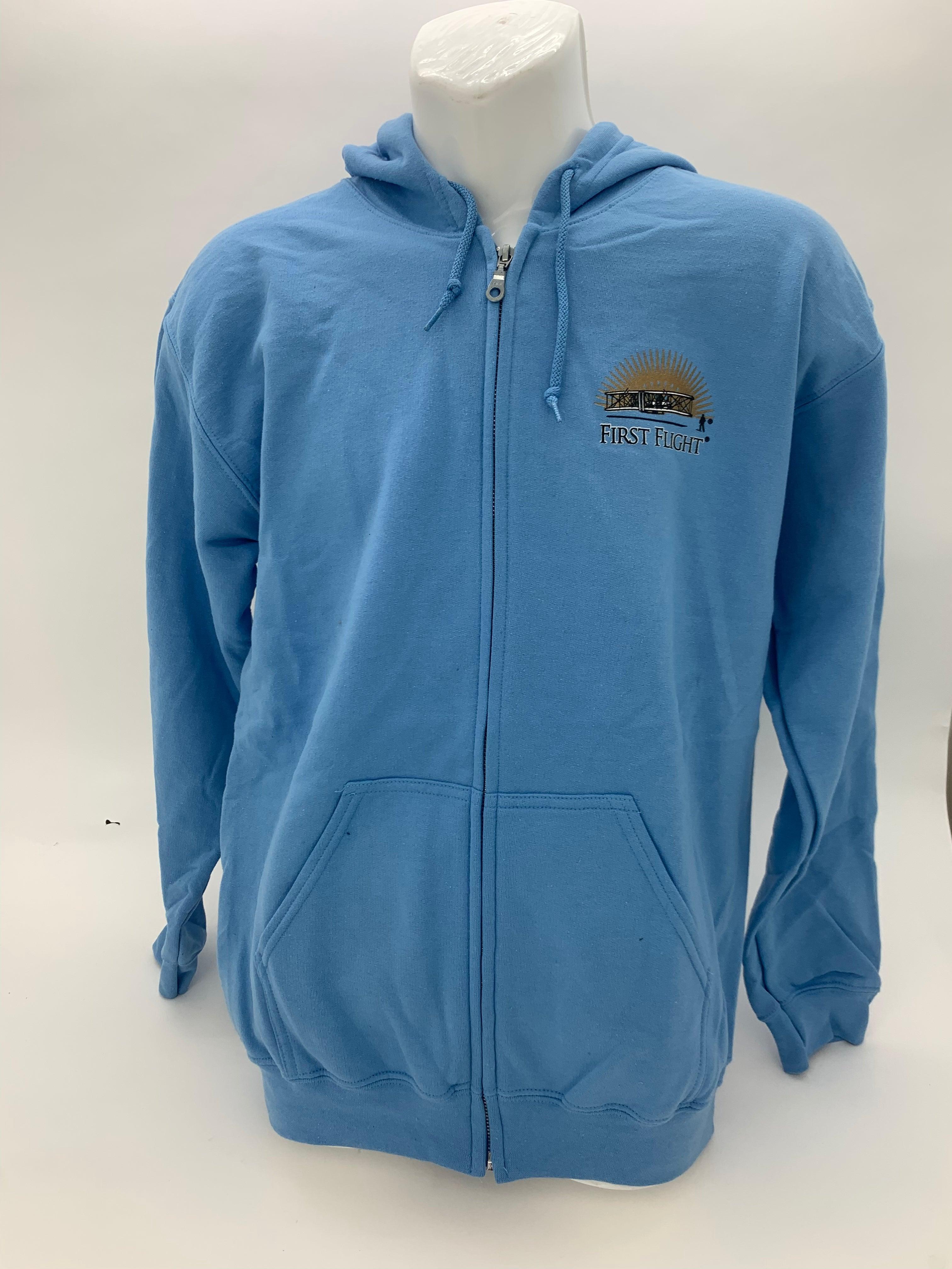 Go to Full Zip Hoodie from Homage. | Vintage Blue | Vintage Apparel from Homage.