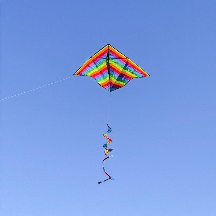 Rainbow Stripe 72" Delta With Spinning Tail - Kitty Hawk Kites Online Store