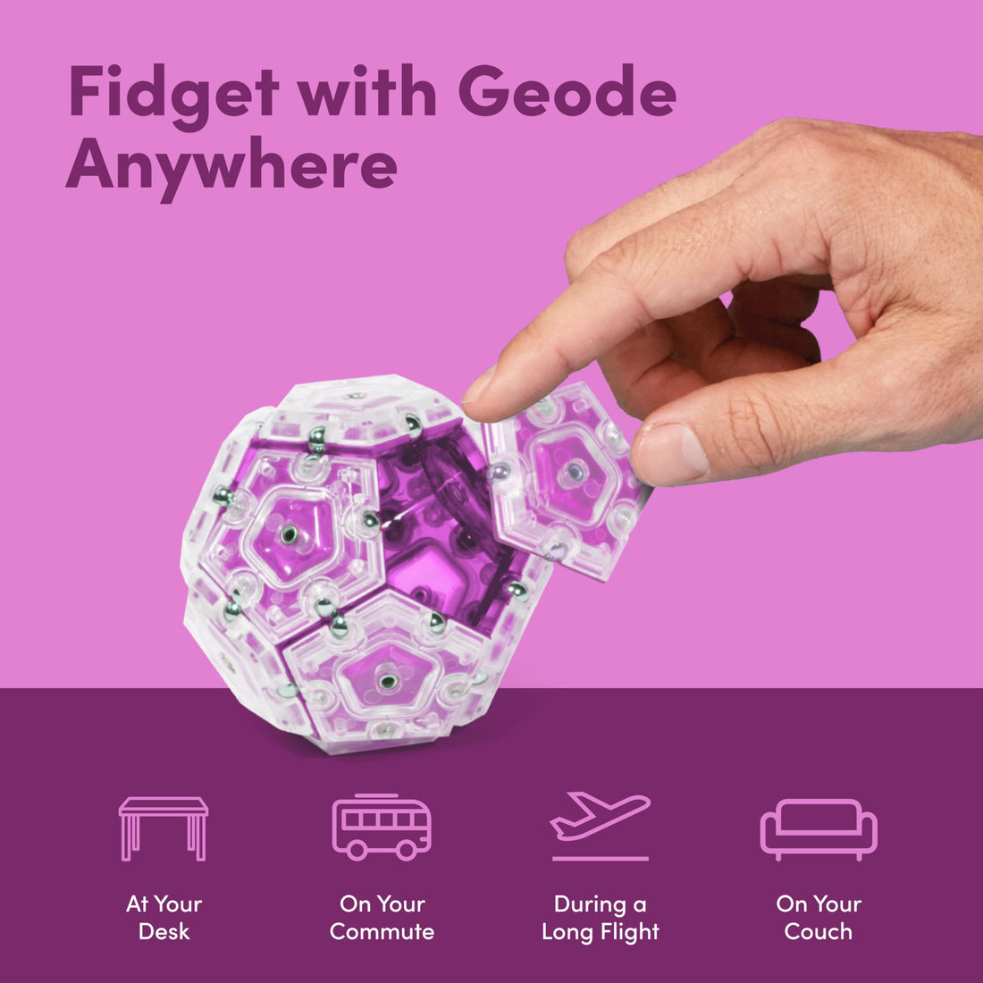 Speks Geode Sphere Magnetic Fidget Toy - Quartz