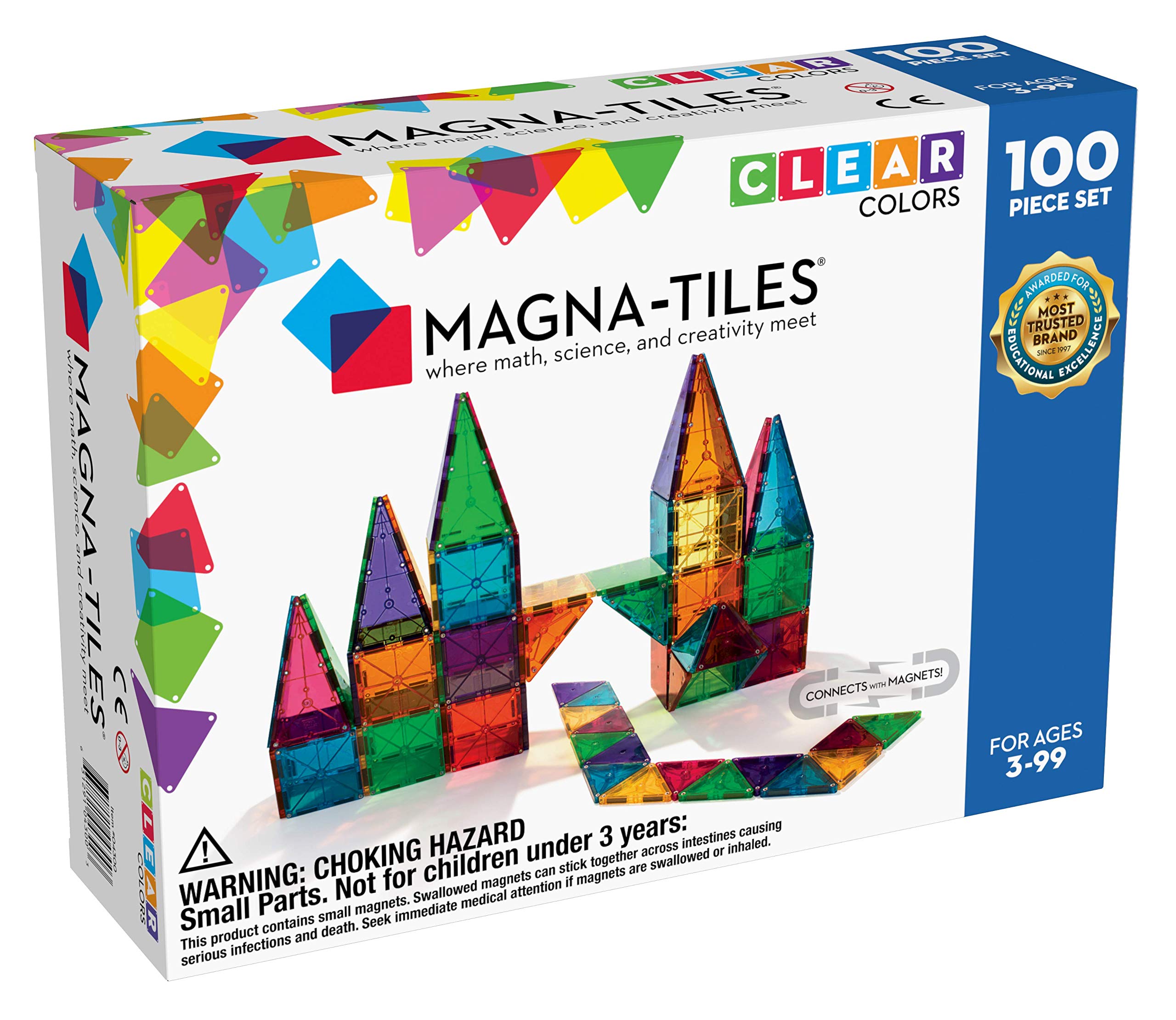 マグナタイル　160piece Magna-Tiles Clear Colors 100 Piece Set – Kitty Hawk Kites