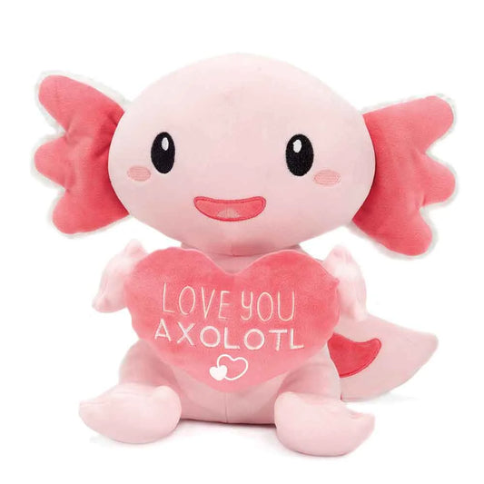 10" Sitting "I Love You Axolotl" Axolotl