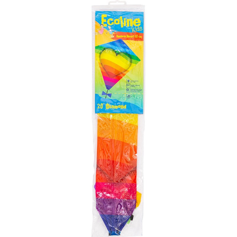 18" Diamond Kite - Rainbow Heart