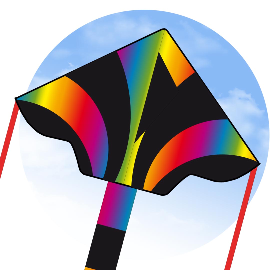 47" Simple Flyer Delta Kite - Radiant Rainbow