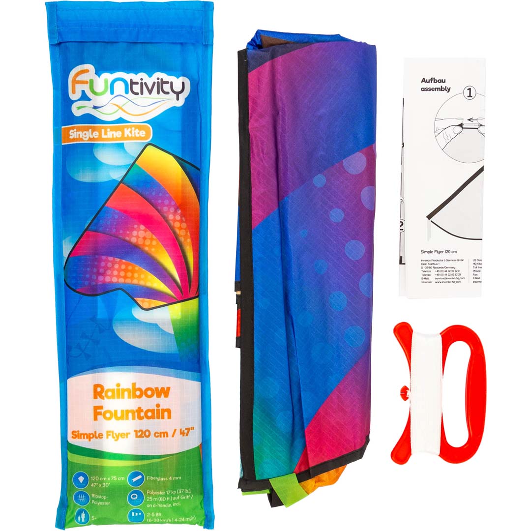 63" Funtivity Delta Kite - Rainbow Fountain