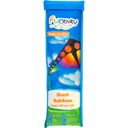 63" Funtivity Delta Kite - Black Rainbow