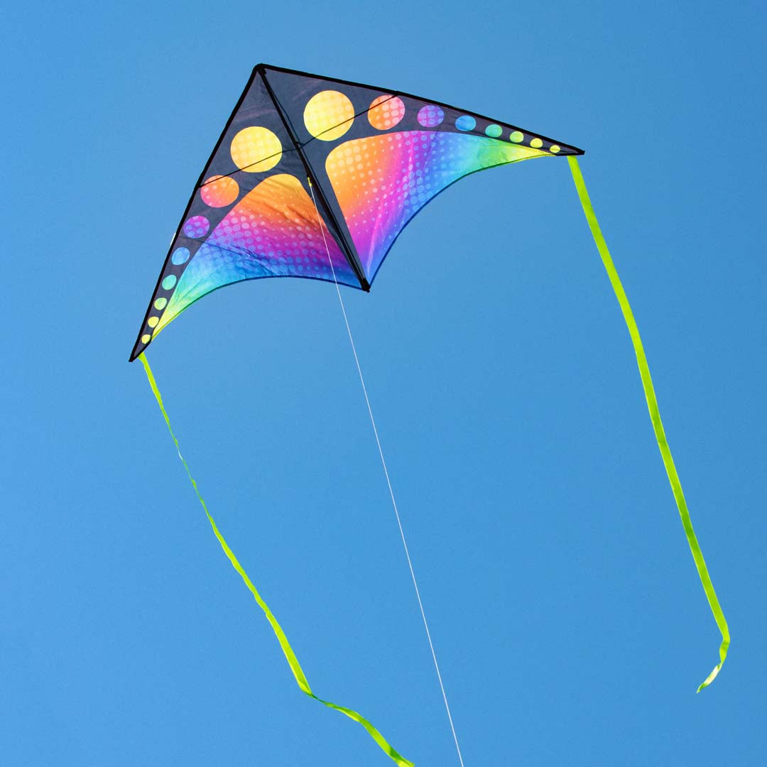 63" Funtivity Delta Kite - Black Rainbow