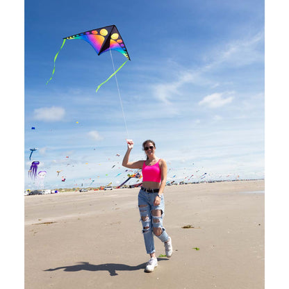 63" Funtivity Delta Kite - Black Rainbow