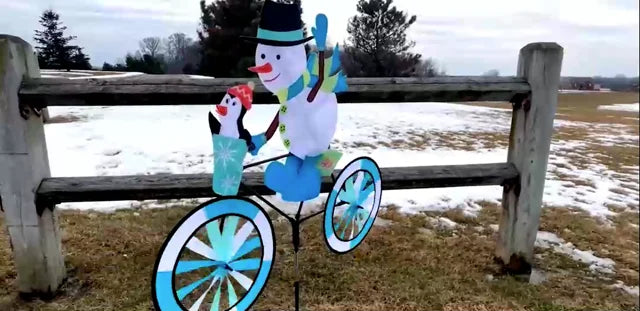 30 in. Bike Spinner - Snowman