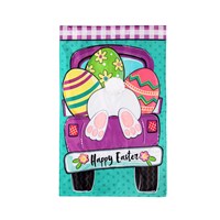 Easter Truck Bunny Bottom House Applique Flag