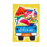 Welcome Summer Truck Garden Applique Flag