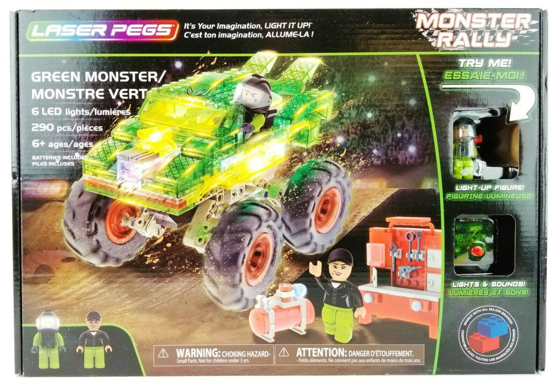 Laser Pegs Monster Rally Collection Green Monster Kitty Hawk Kites Online Store