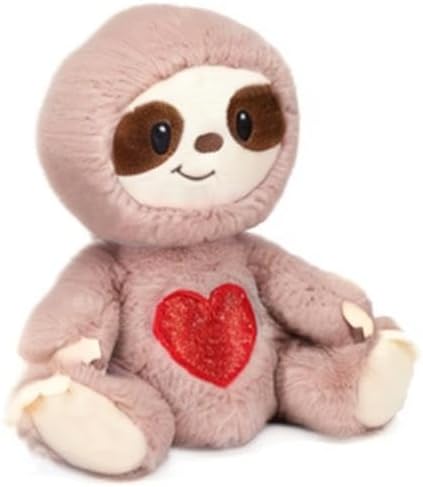 9.5" Sloth with Glittered Heart Belly
